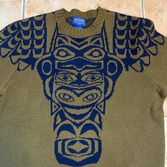 Vintage Pendleton wool sweater native american totem - Picture 4 of 6